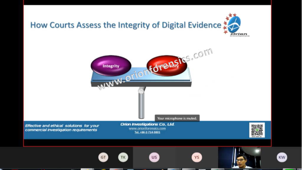  Orion Forensics LAB ได้รับเชิญบรรยาย 1 วัน หลักสูตร Digital Evidence – Unlocking the Secrets (1) Day แก่ฝ่าย ตรวจสอบภายใน จากธนาคารแห่งประเทศไทย เมื่อวันที่ 26 ตุลาคม 2564